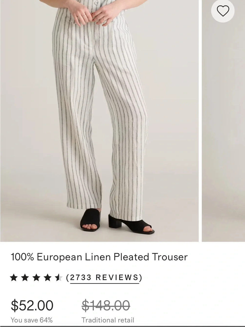 100% European Linen Matching Striped Vest and Pants Matching Set